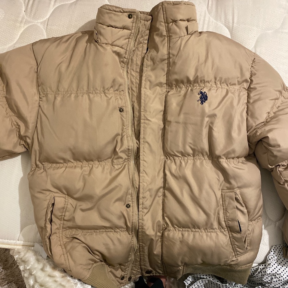 Tan puffer jacket